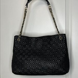 Tory Burch #297 Black Quilted Shoulder Bag